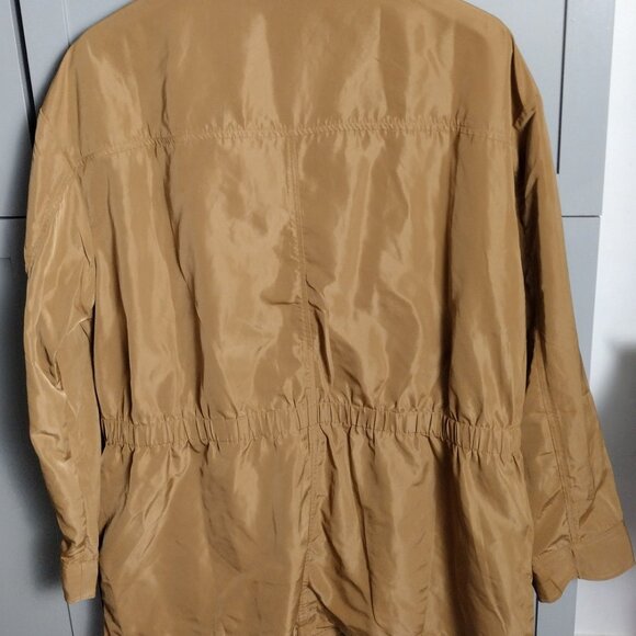 Michael Kors Utility Jacket Women’s XL Tan Full Zip Snap Pocket Long Sleeves - Picture 6 of 8